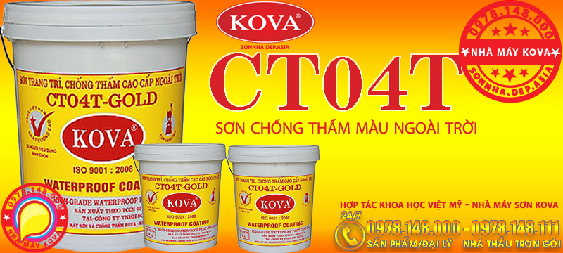 KOVA CT-04T - Sơn chống thấm màu ngoài trời KOVA chính hãng