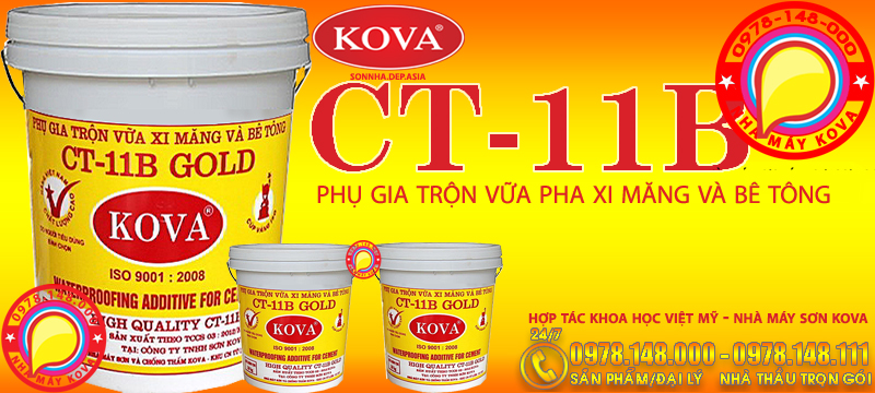 KOVA CT11B - Chất phụ gia chống thấm pha vữa xi măng bê tông chính hãng