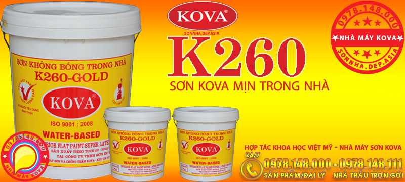 KOVA K260 - Sơn mịn trong nhà chính háng KOVA