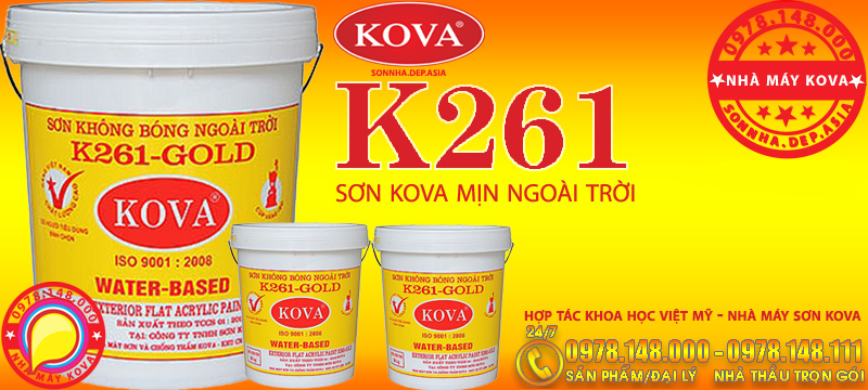 KOVA K261 GOLD - Sơn mịn cao cấp ngoài nhà KOVA chính hãng