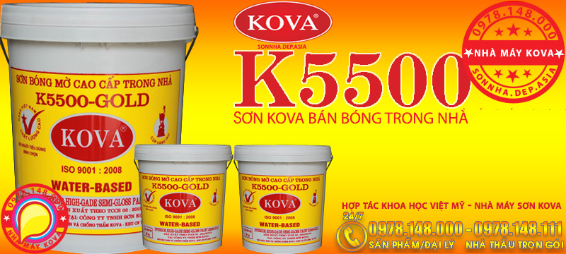 KOVA K5500 - Sơn bán bóng trong nhà chính hãng KOVA