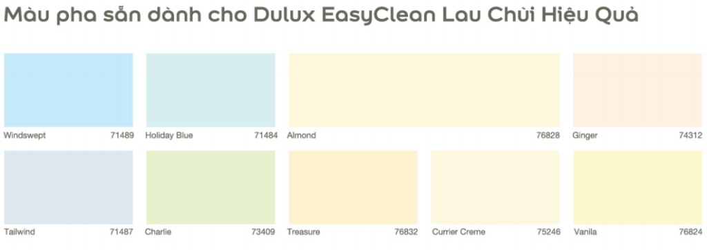 màu dulux easy clean 1