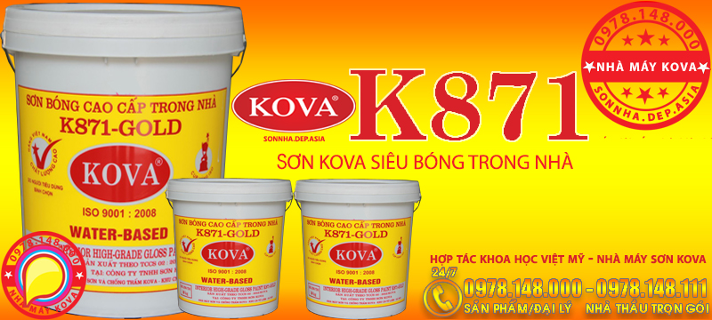Kova K871 - Sơn bóng trong nhà KOVA chính hãng