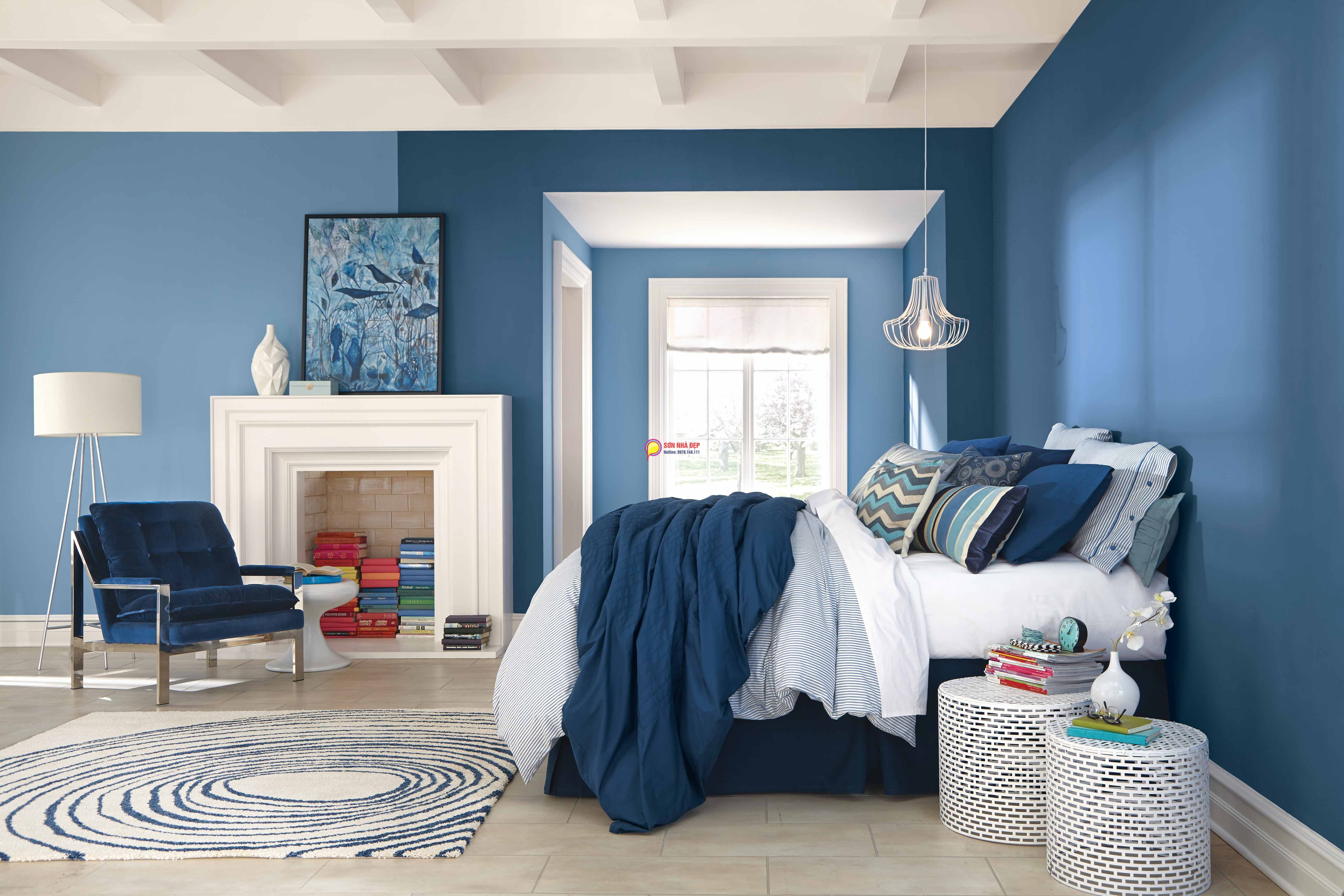 Phòng ngủ màu xanh dương và xanh lá đang trở thành xu hướng nổi bật của năm